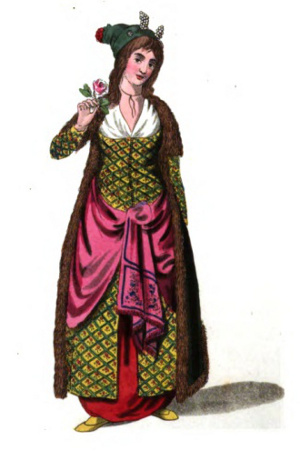 Turkish Sultana, early 1800s, drawn by Dalvimart
